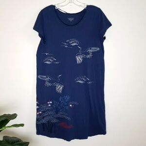 Monoprix femme bio tee shirt dress, crane scenery, women's size 38/40